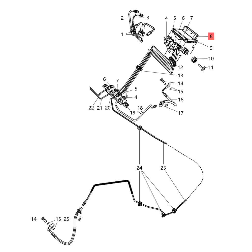 68086586AA | Genuine Mopar® Anti-Lock Brake System (ABS) Control Module Exploded View Diagram