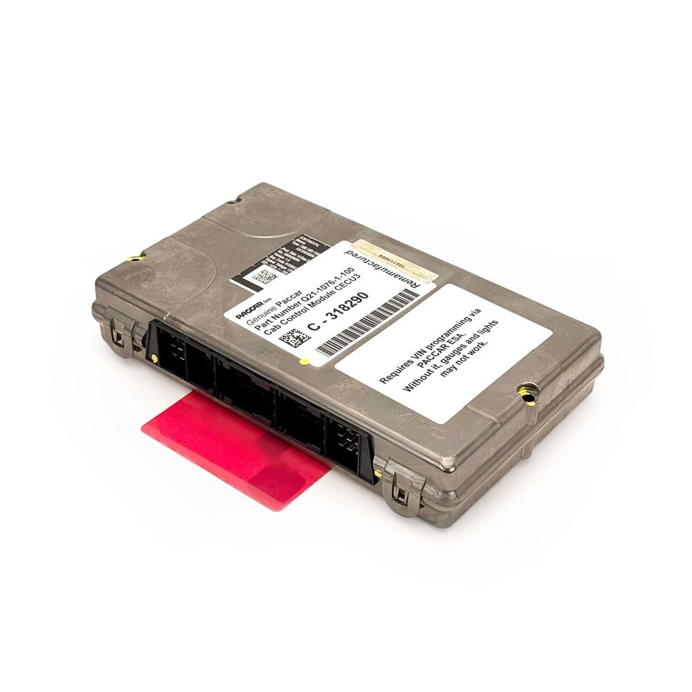 Q21-1075-1-100 | Genuine Paccar® CECU Cab Control Module for Kenworth and Peterbilt trucks Front right angle