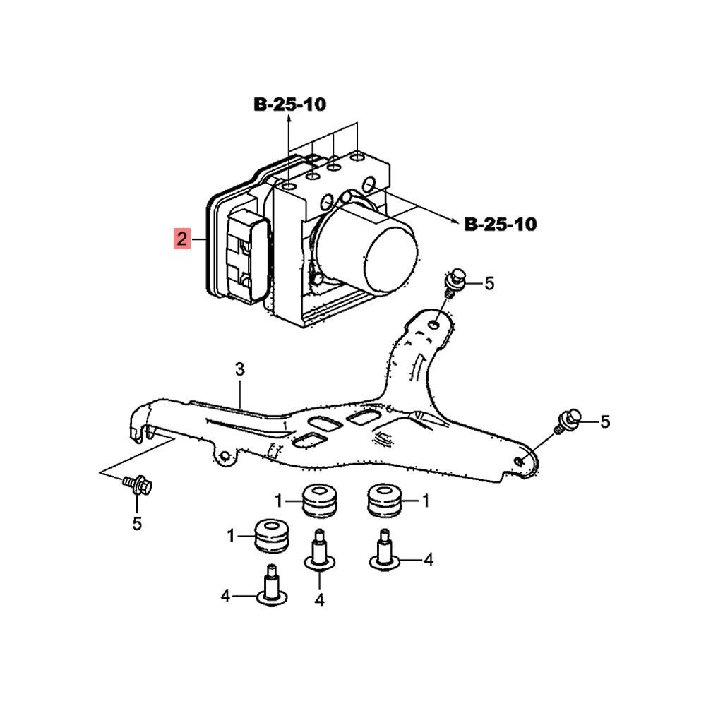 04571-T2F-A11 | Genuine Honda® VSA Modulator Assembly with ABS Control Module Exploded View Diagram