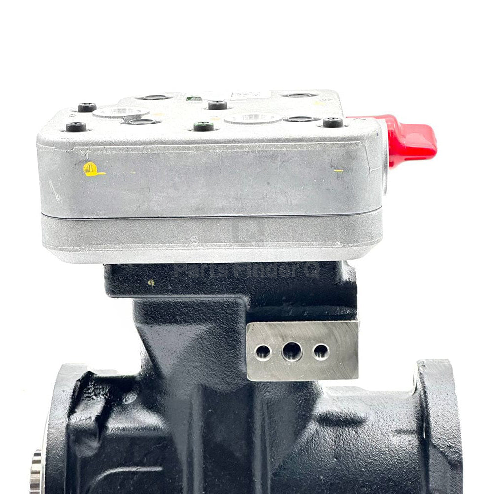 3104324RX | Genuine Cummins® Single Cylinder Air Brake Compressor for ISM, M11, N14 engines Top-front angle