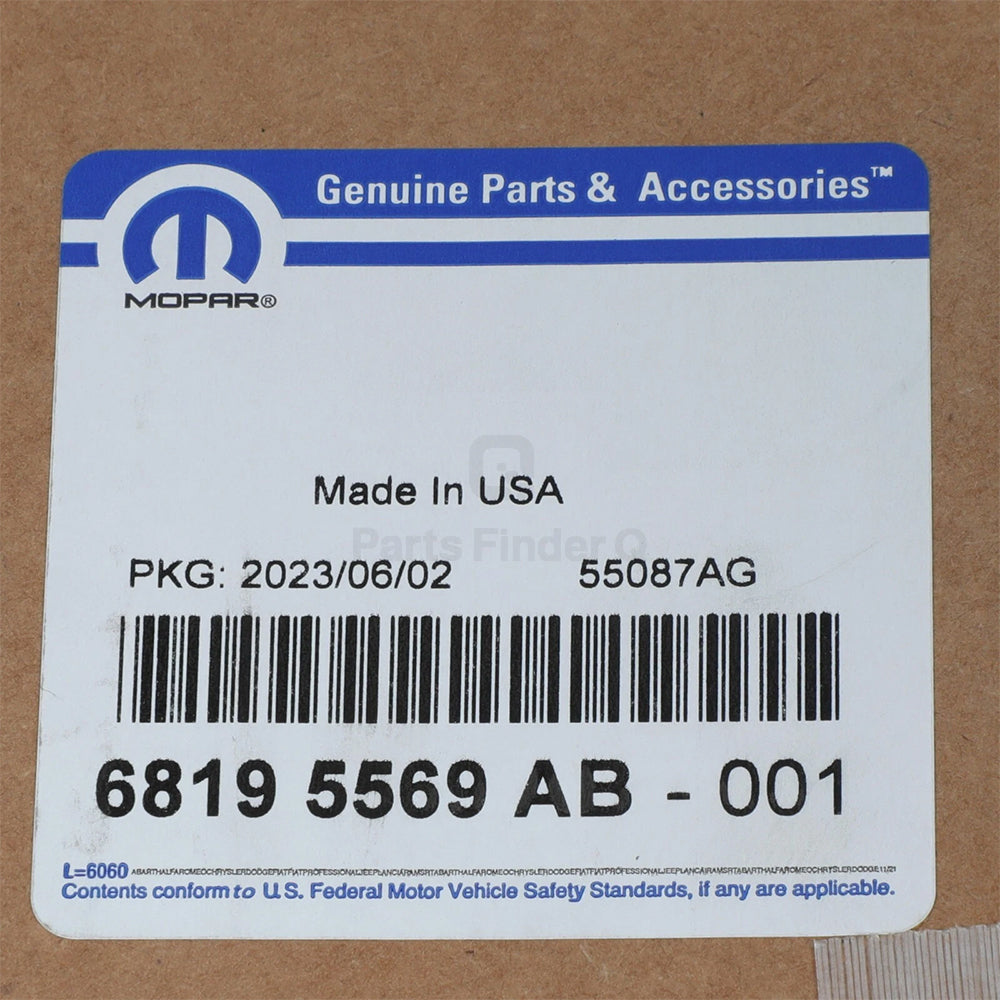68195569AB | Genuine Mopar® Anti-Lock Brake System Hydraulic Control Unit Label/sticker view