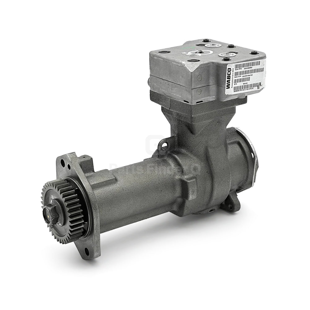 9111530150 | Genuine Wabco® Air Brake Compressor 1 Cylinder for ISB6.7, QSB6.7 Front-right angle