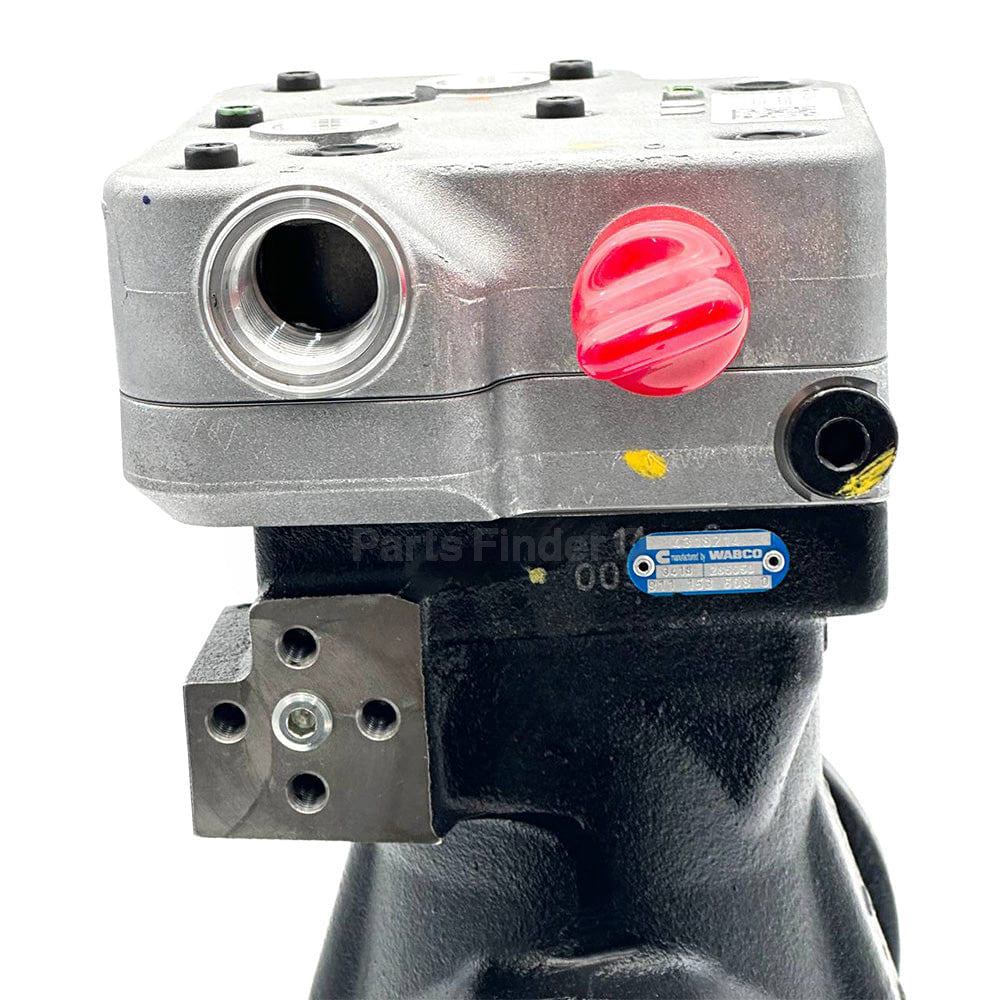 9111535200X | Genuine Haldex® Single Cylinder Air Brake Compressor for ISM, M11, N14 engines Close-up view