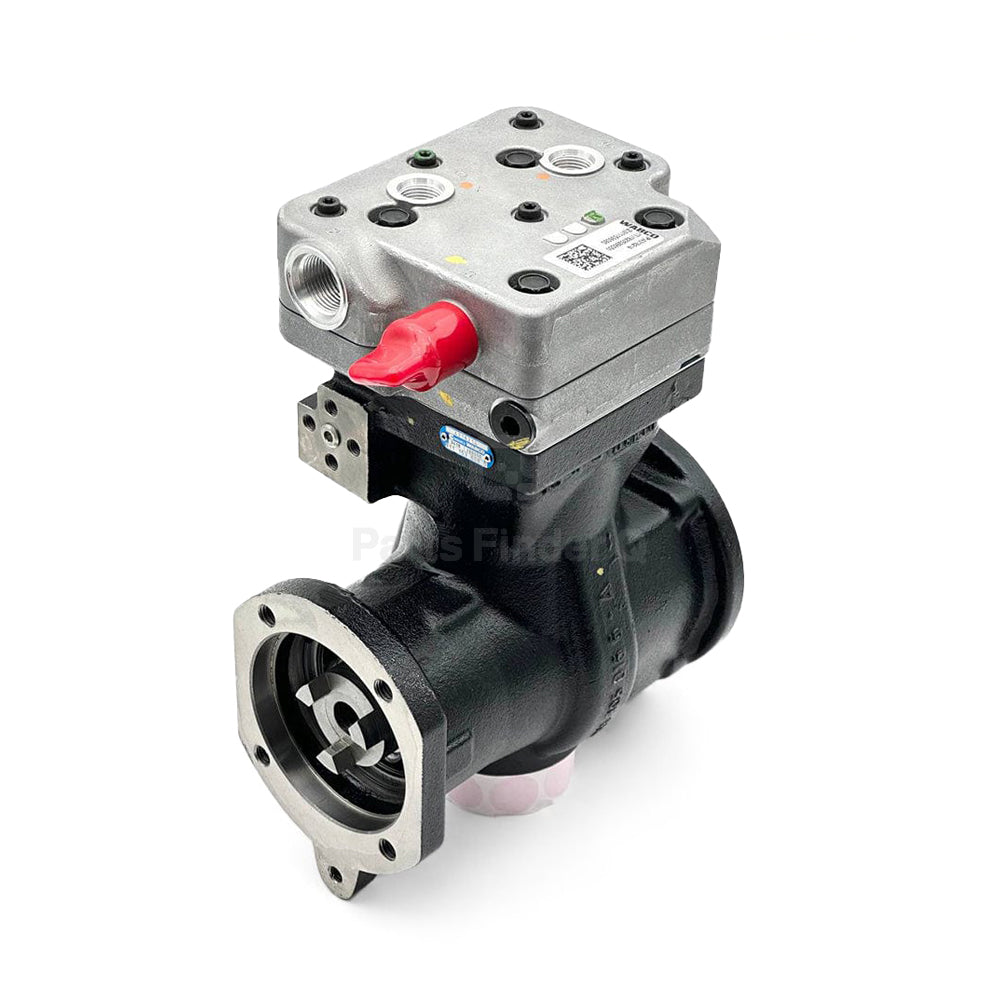 9111535200X | Genuine Haldex® Single Cylinder Air Brake Compressor for ISM, M11, N14 engines Front-right angle