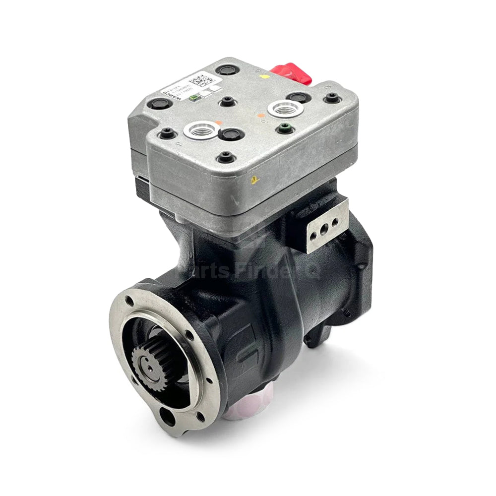 9111536080 | Genuine Wabco® Single Cylinder Air Brake Compressor for ISM, M11, N14 engines Back-right angle