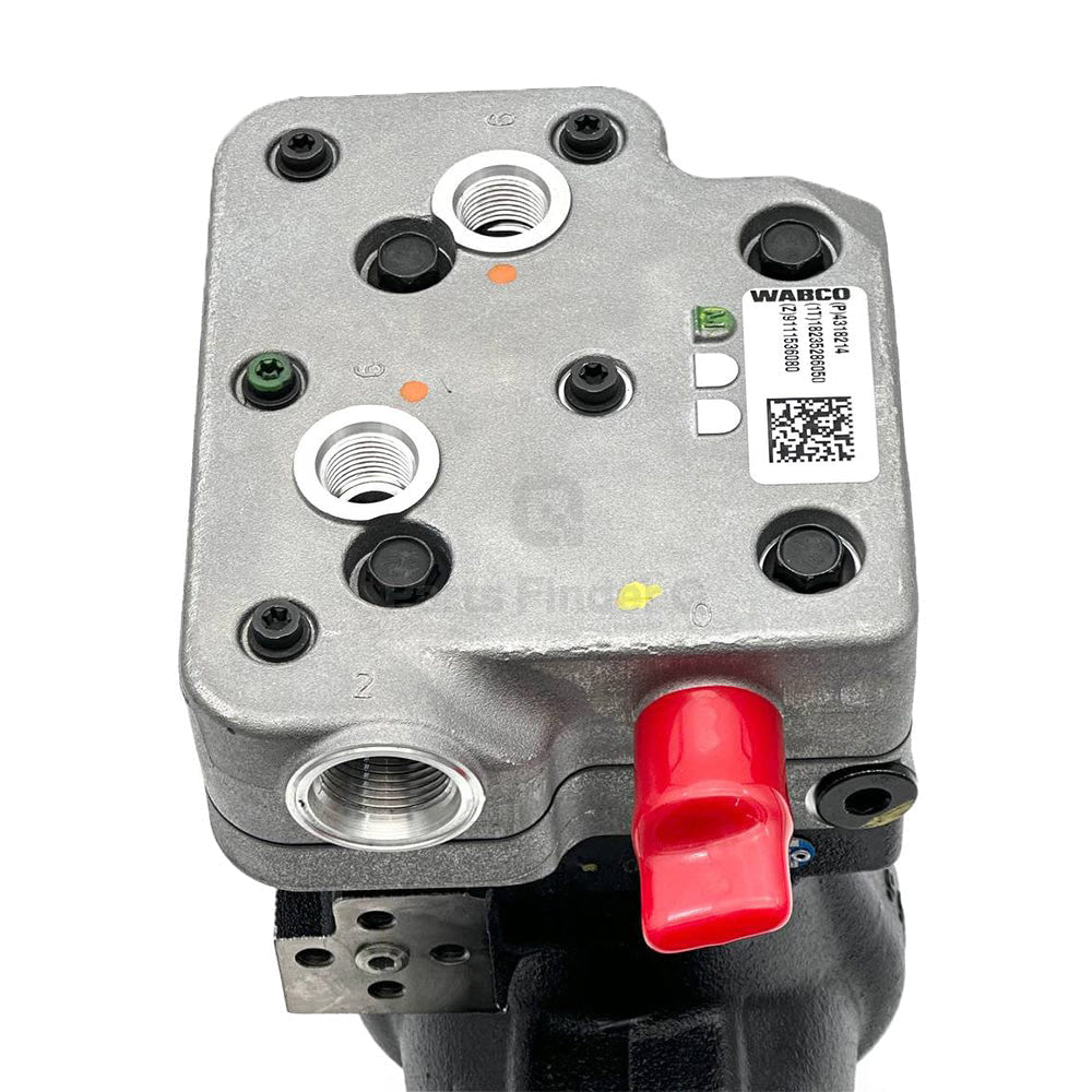 9111536080 | Genuine Wabco® Single Cylinder Air Brake Compressor for ISM, M11, N14 engines Top view