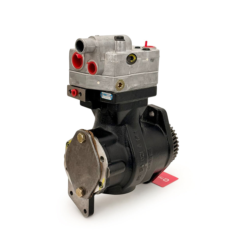 9111545150 | Genuine Wabco® 1 Cylinder Air Brake Compressor for ISB and B engines Back-left angle