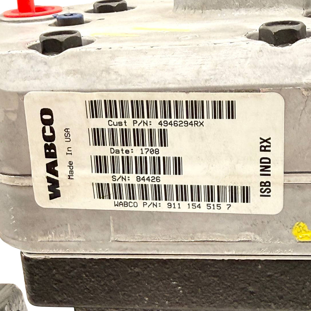 9111545150 | Genuine Wabco® 1 Cylinder Air Brake Compressor for ISB and B engines Label/sticker view